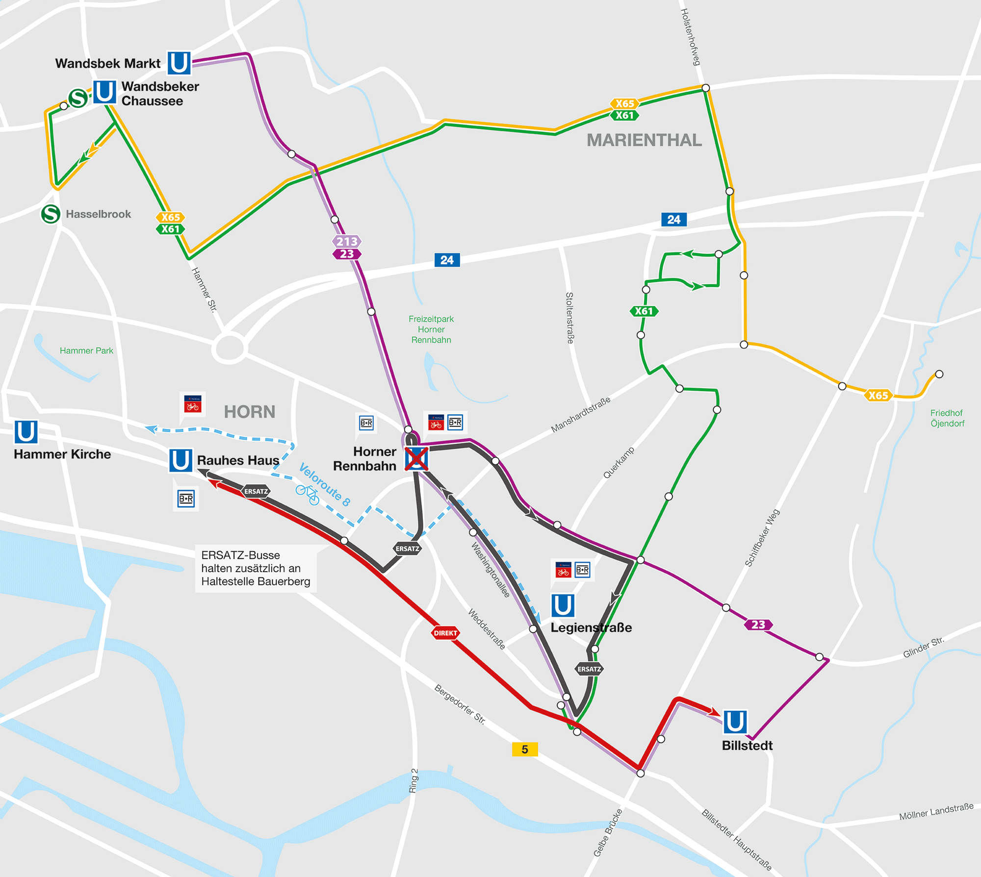 Fahralternativen Sperrung