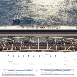 Brücke über die Norderelbe samt Bereich für Fußgänger*innen und Radfahrer*innen.