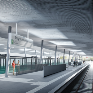 Visualisierung des Bahnsteigs, der geplanten Haltestelle U5 Sengelmannstrasse.