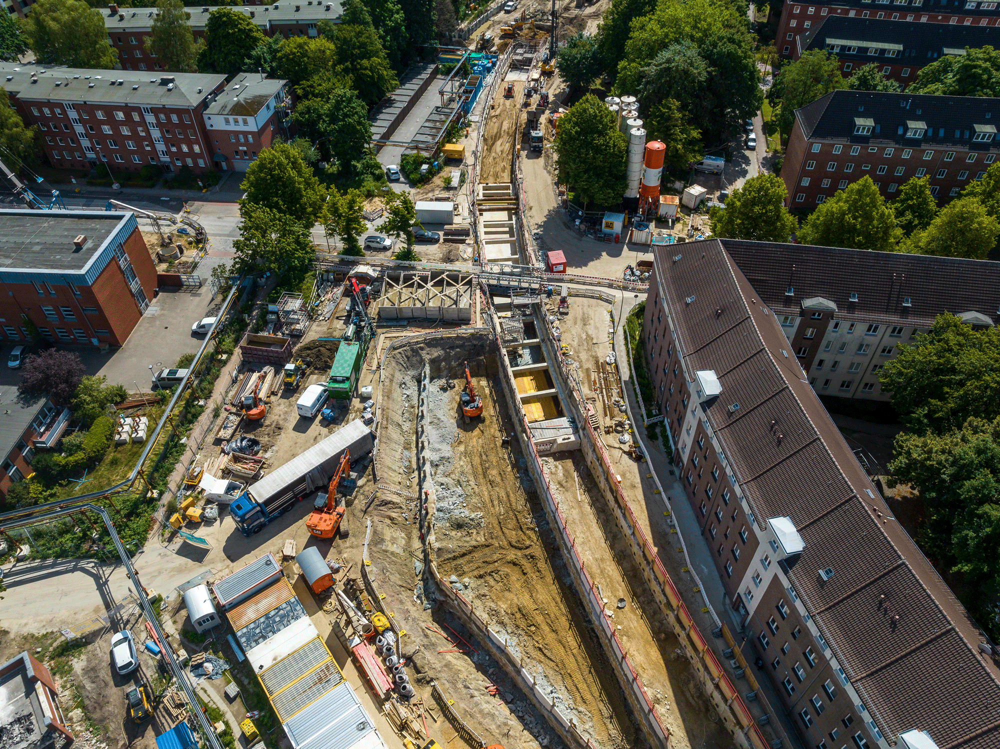 Drohnenaufnahme Baustelle Lisa-Niebank-Weg/Meurerweg