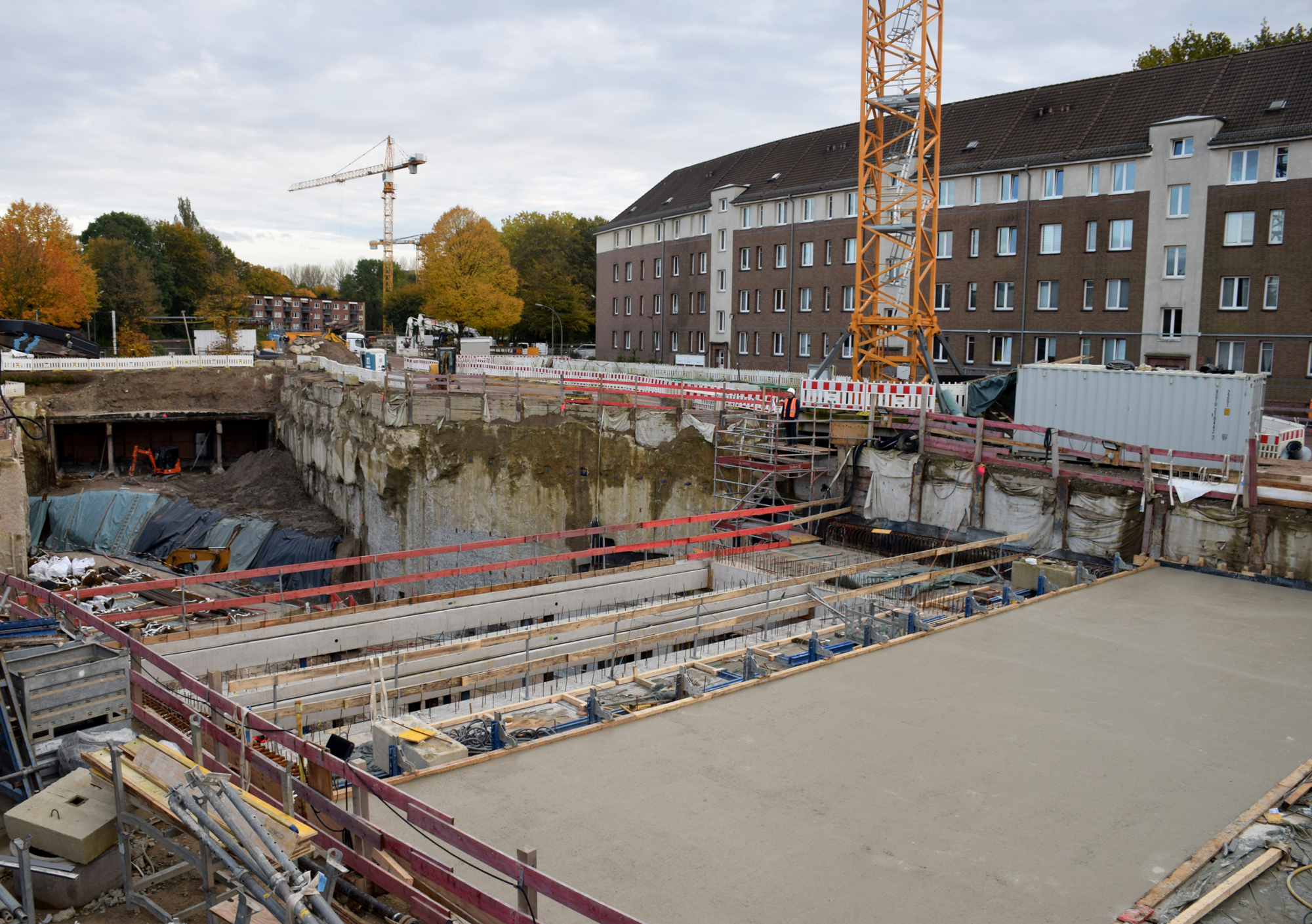 Baustelle U4 Kreuzungsbauwerk mit Blick Richtung Sandkamp