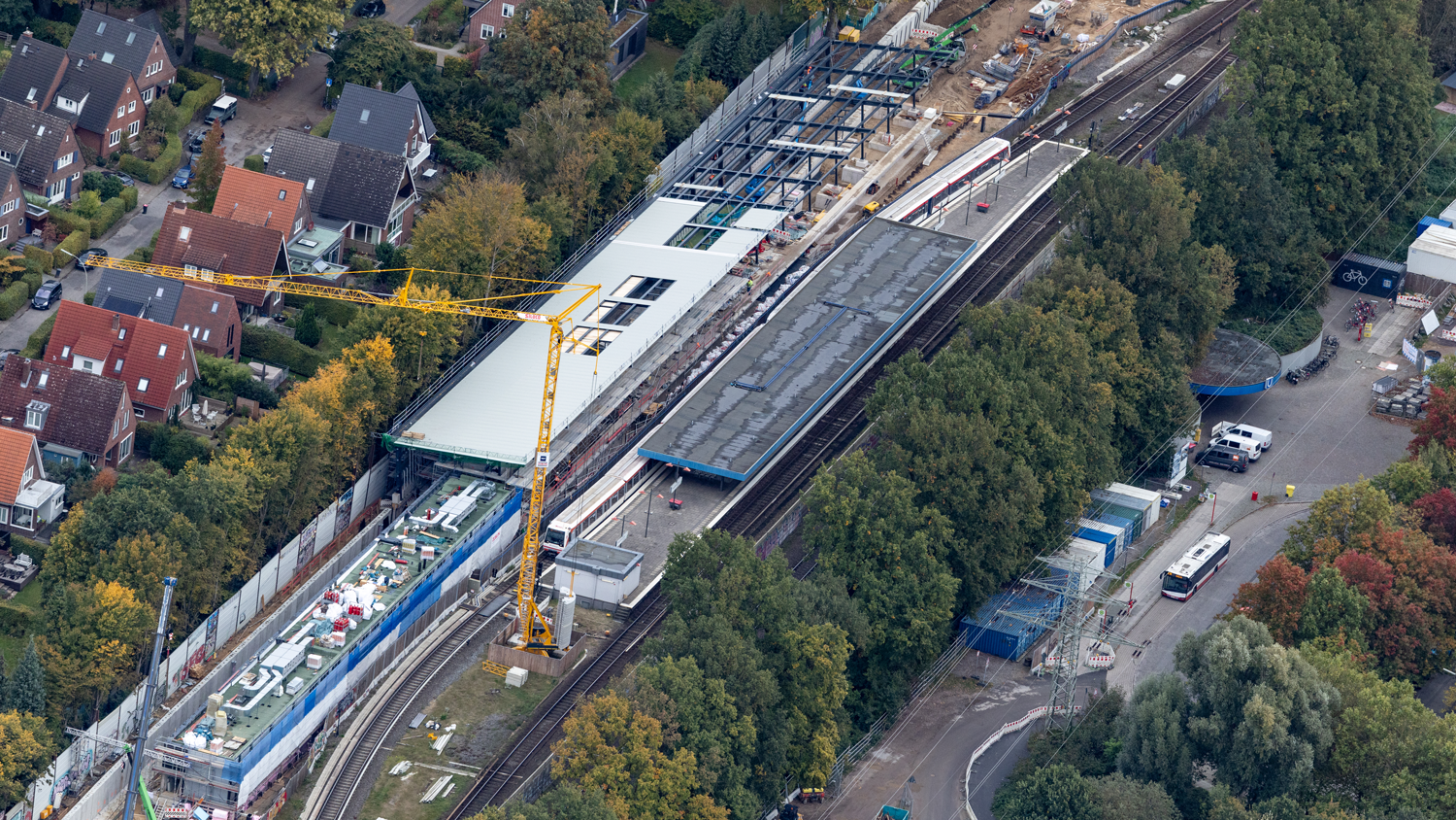 Haltestelle Sengelmannstraße aus der Luft