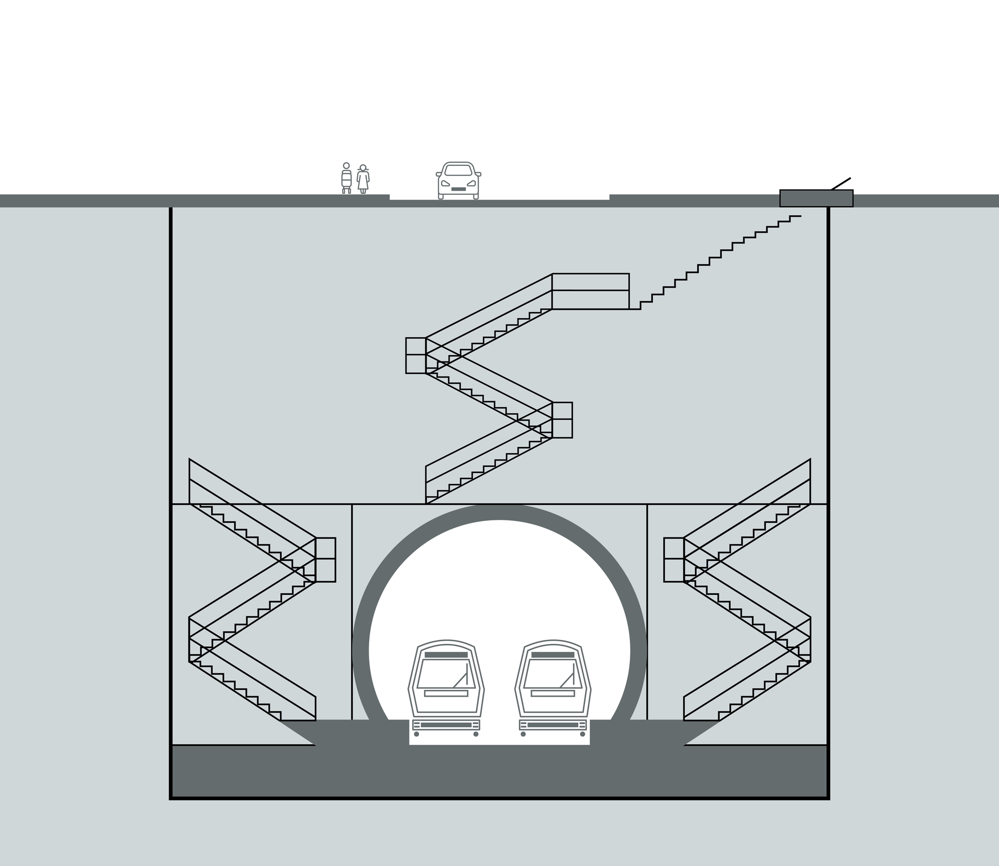 Grafik Schematische Darstellung: Notausgang