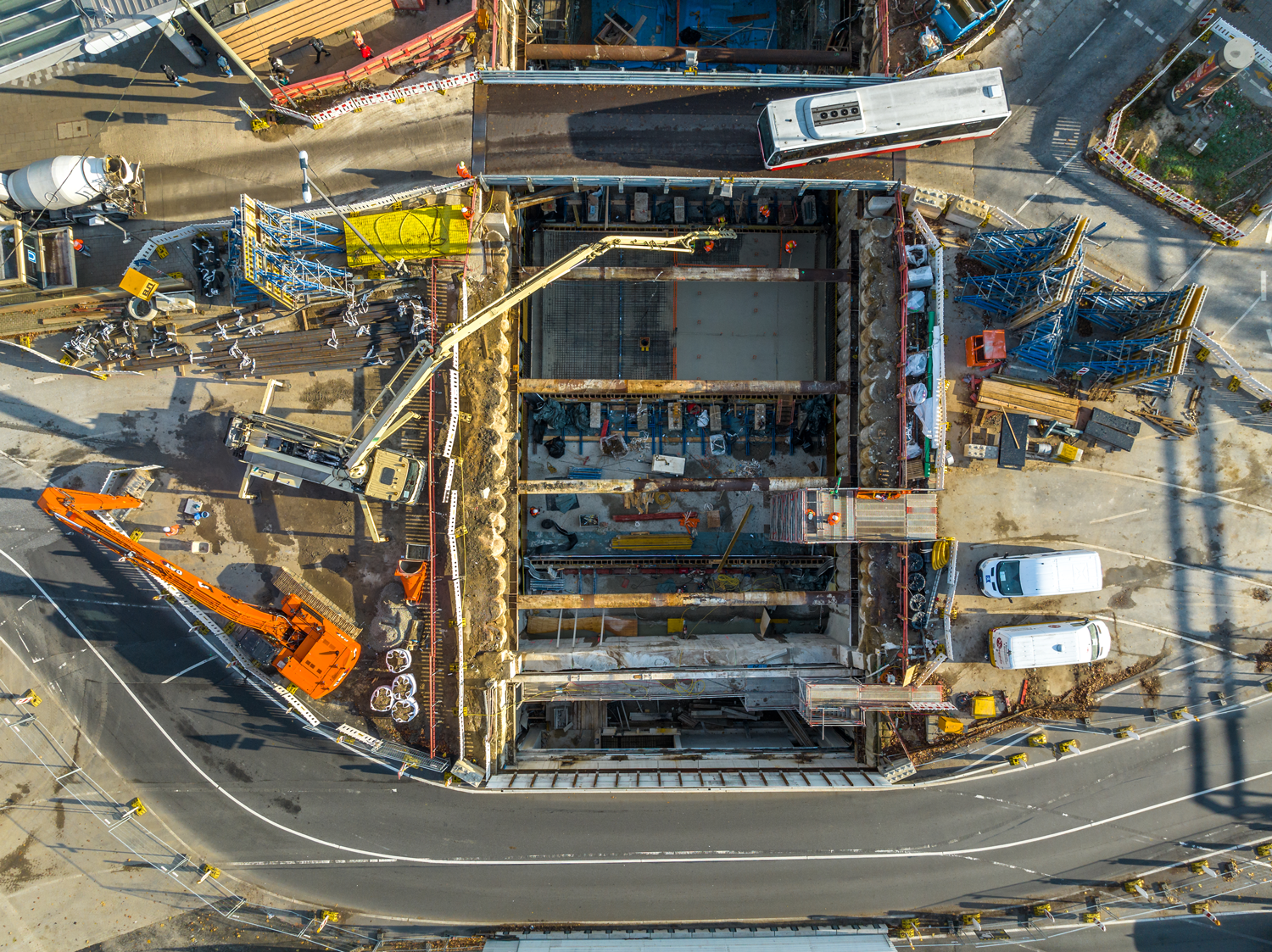 Drohnenaufnahme Baustelle Rennbahnstraße 2022 