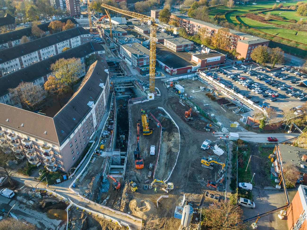 Drohnenaufnahme Blick auf Bypasstunnel 2022 