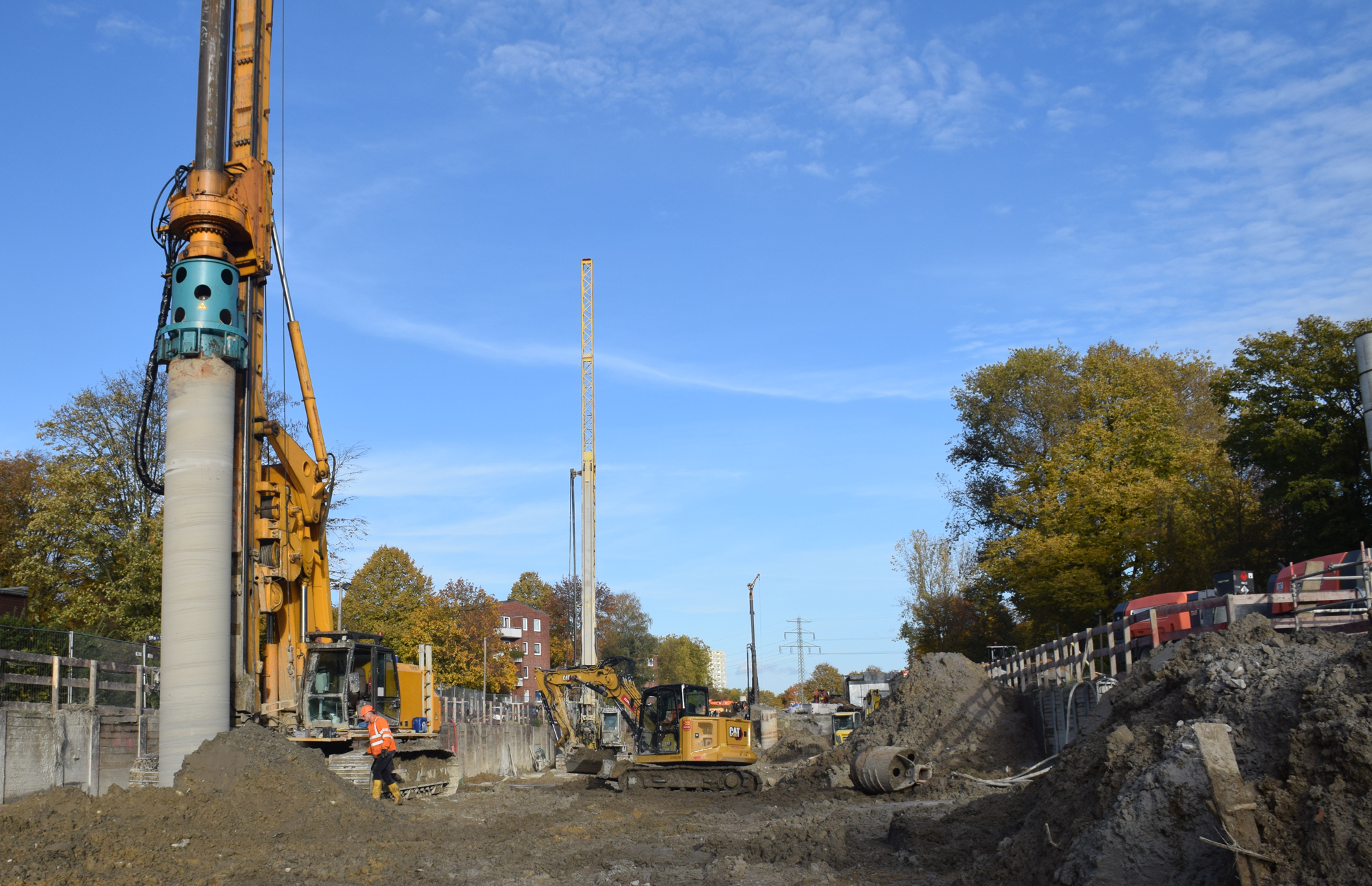 Schlitzwände entstehen auf der U4-Baustelle