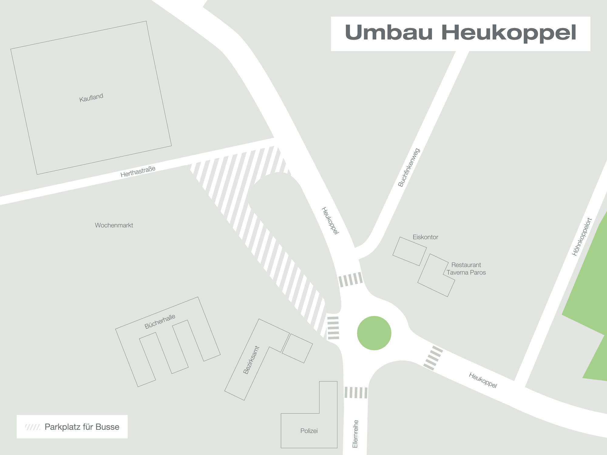 Grafik zeigt Umgebungsplan für den Umbau Heukoppel